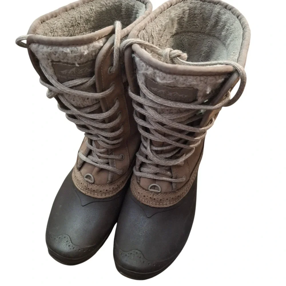 The North Face Shellista Lace Boots Women's 7.5 Brown Tan Winter Snow Faux Fur